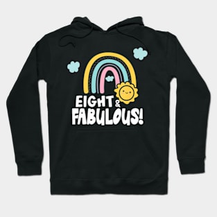 Rainbows Sunshine Eight Year Old 8Th Birthday Party Hoodie